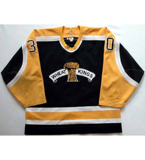 Custom WHL Brandon Wheat Kings 94 95 30 Brian Elder Road Hockey Jersey Black